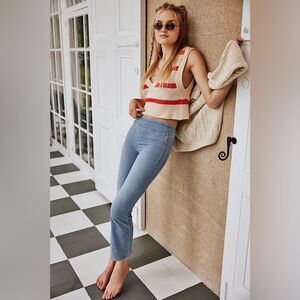 NWT We The Free In My Feelings Mid Rise Cropped Boot Jeans Light Blue Sz S